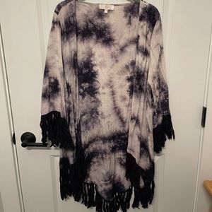 Blue tie dye kimono / coverup